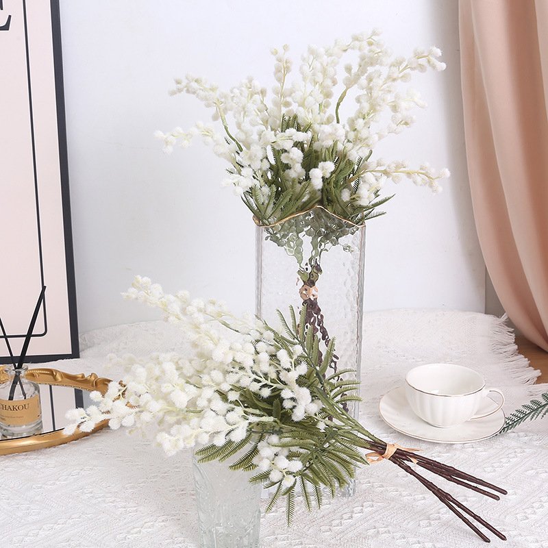 Long-Branch Flocked Yellow Acacia (Mimosa) Floral Spray | Factory-Direct Artificial Yellow Edamame Fruit Branch for Table & Home Decor O1CN018SIviU1pzRrRLsA5s 3354485431 0 Cib