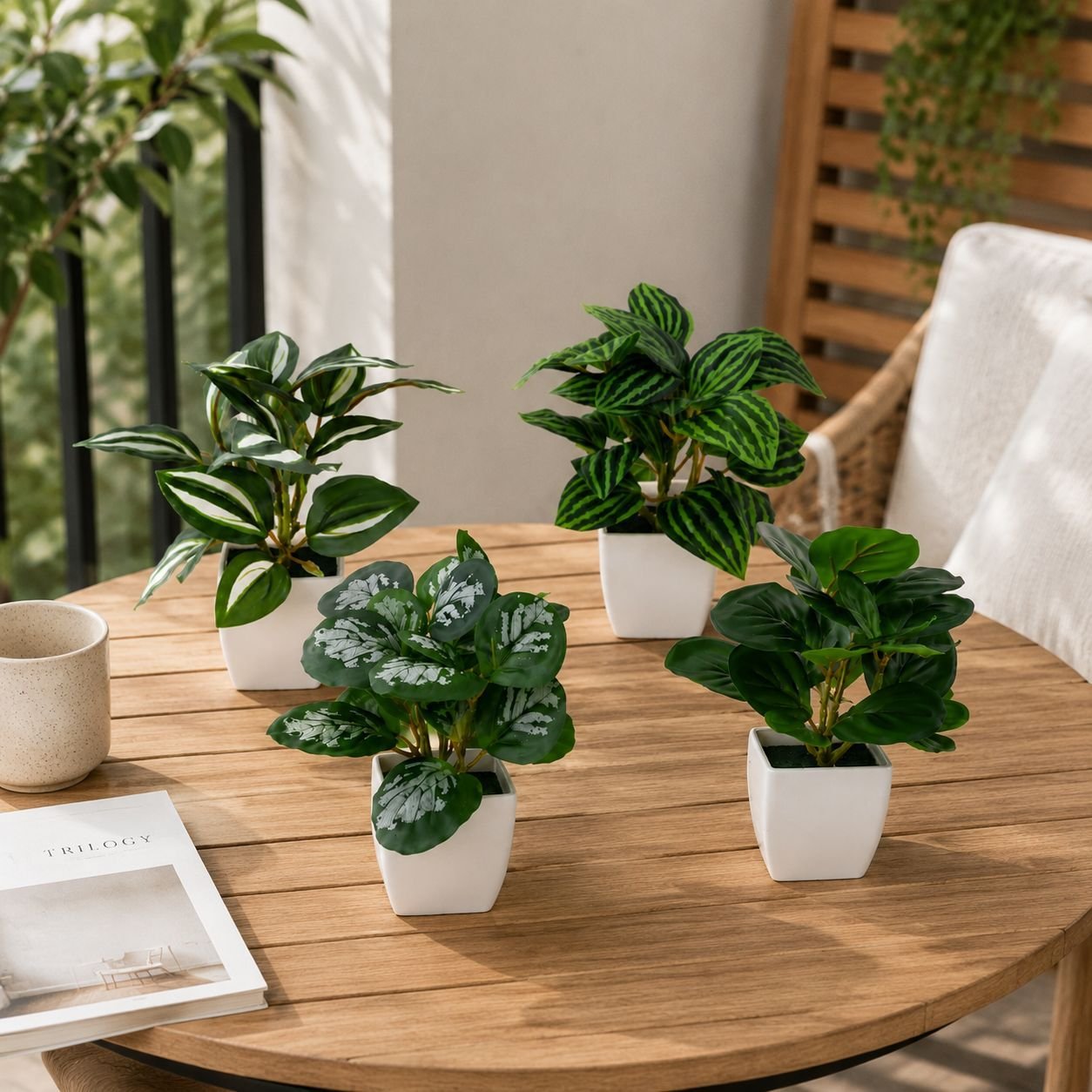 Mini Potted Artificial Watermelon Leaves | 1/4-Pack Faux Desk Plants in White Pots O1CN01tf2hmW27kUJa53Zw7 3879477835 0 Cib